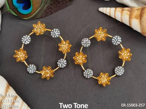 Fusion Jewellery Two Tone Polish Beautiful Design Fancy Style Earrings 