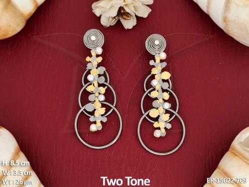 Fusion Jewellery Two Tone Polish Fusion Design Party Wear Earrings  