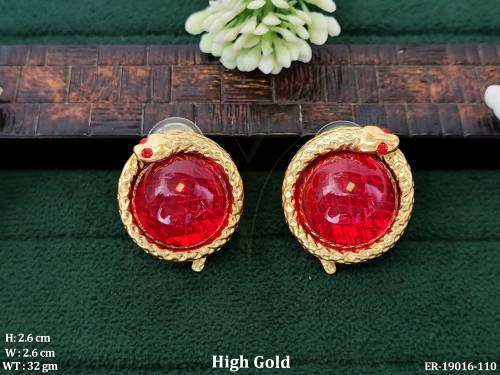 High Gold Bold Statement Fusion Earrings 