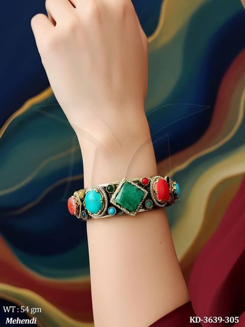 Trendy Boho Gemstone Party Wear Kada 