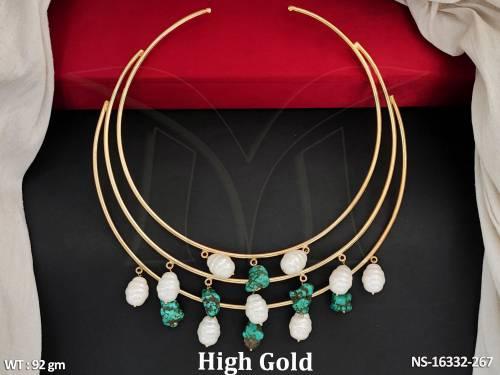 fusion-jewellery-high-gold-polish-short-necklace-set-