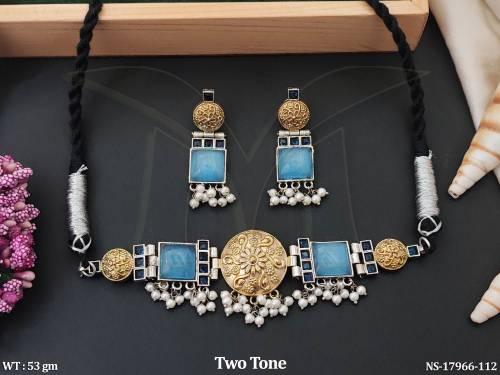 fusion-oxidized-style-two-tone-polish-party-wear-necklace-set-