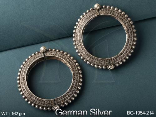Oxidised Jewellery Fancy Style Party wear German Silver Beautiful Bangle Set