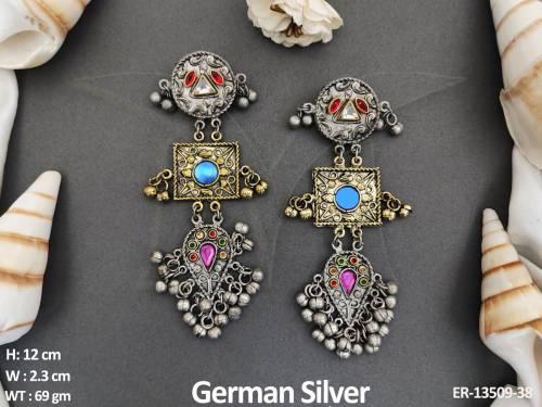 antique-style-german-silver-polish-designer-wear-german-silver-earrings-