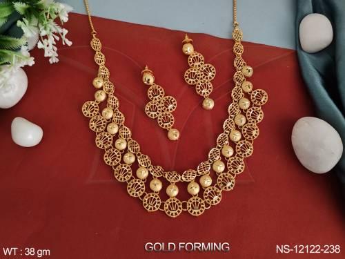 Fancy Design Party wear Beautiful Gold Forming Polish Long Necklace Set