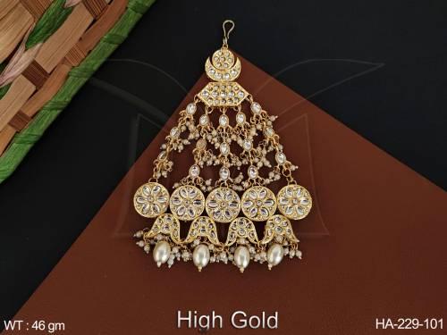 High Gold Polish Fancy Style Style Designer Party wear Antique Jewellery Antique Hair Accessories Pasa