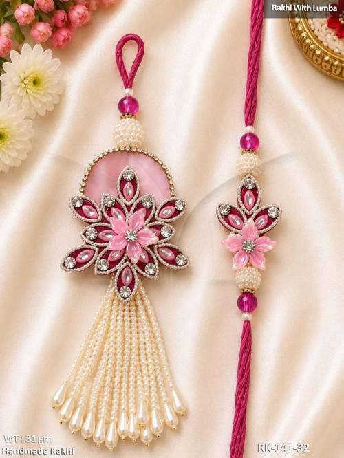 premium-pearl-tassel-rakhi-lumba-gift-for-raksha-bandhan