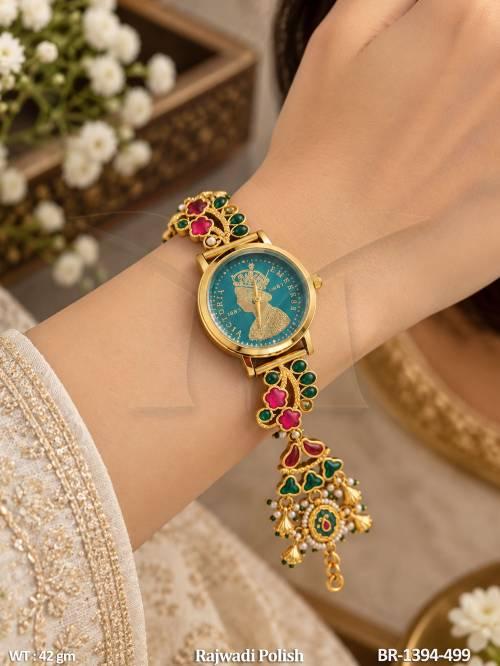 Elegant Rajasthani Floral Bracelet Watch