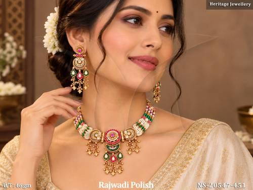 Designer Emerald Green Heritage Necklace Set