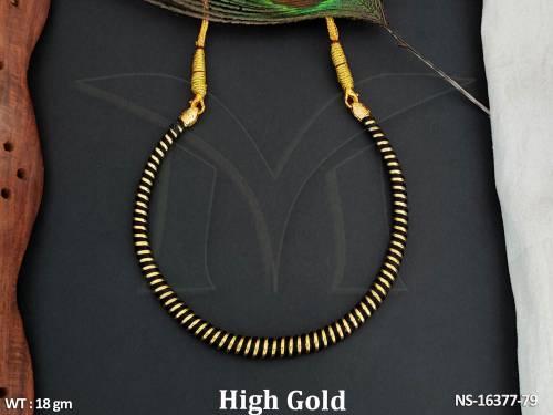 Beautiful Designer High Gold Polish Hasli Necklace Set  