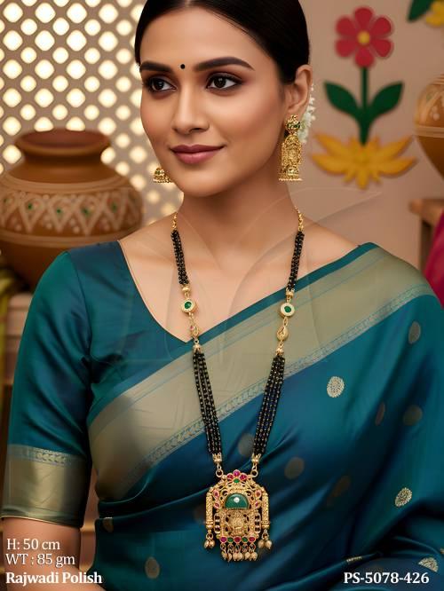 Designer Traditional Mangalsutra Set with Matching Ethnic Earrings and Charms