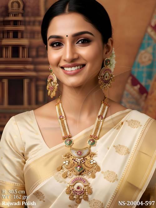 Ethnic Designer Long Necklace with Earrings