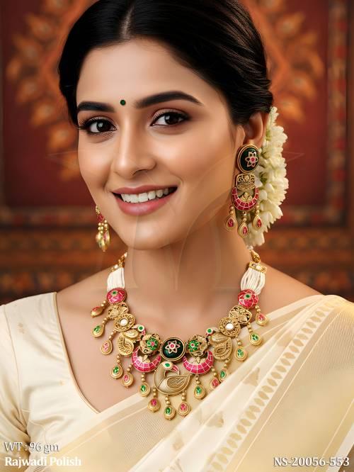 elegant-rajwadi-polish-necklace-set-for-festive-wedding-collection-peacock-necklace-set