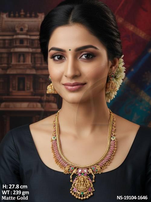 matte-gold-lakshmi-temple-bridal-necklace-set-