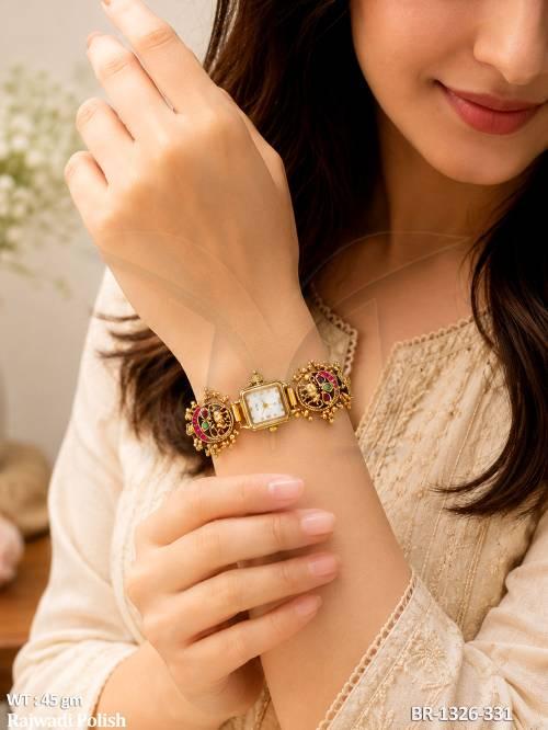 Rajwadi Polish Peacock Bracelet Watch for Women