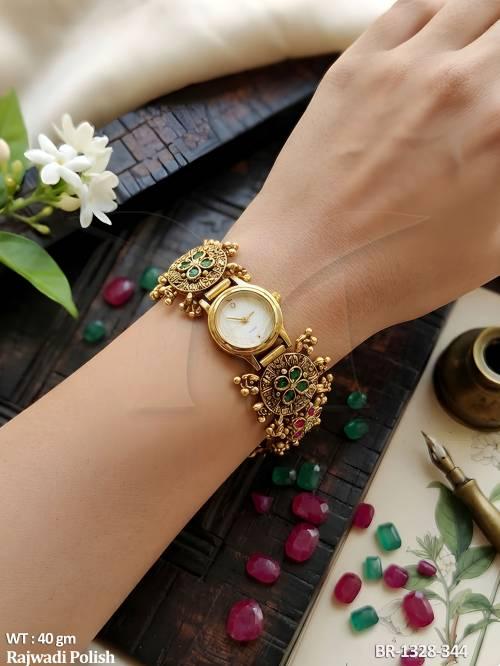 Rajwadi Polish Floral Bracelet Watch for Women