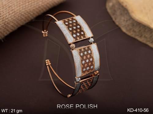 Square net flower design rose polish CNC kada — KD-410-56