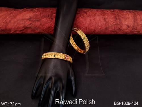Kemp Designer Rajwadi Polish Fancy Style Party wear Bangle Set