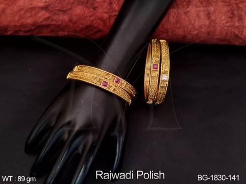Designer Fancy Design Rajwadi Polish Beautiful Party wear Bangle Set