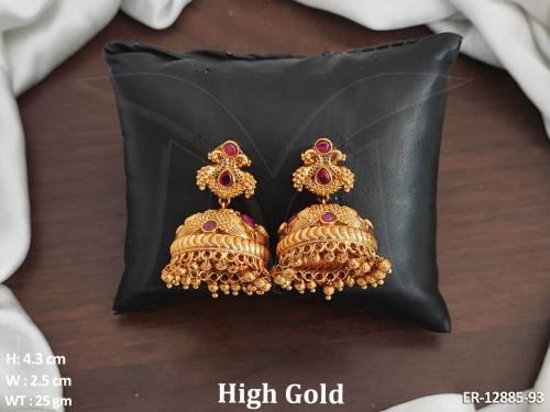 Fancy Design High Gold Polish Beautiful Kemp Jewellery Kemp Jhumka Earring