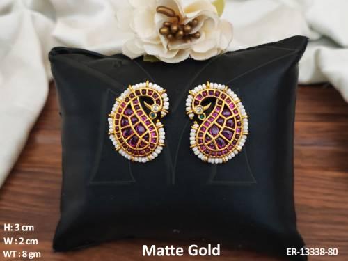 fancy-designer-matte-gold-polish-party-wear-kemp-tops-studs-earrings-
