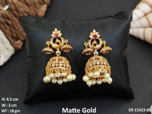 Gorgeous Kemp Jewellery  Matte Gold Polish Perfect for Festive Wear Earrings