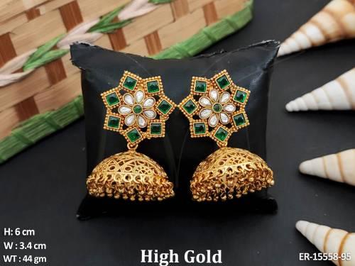 Kemp Jewellery High Gold Polish Fancy Designer Earrings 