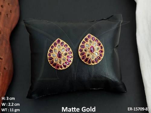 Kemp Jewellery Matte Gold Polish Earrings with Vintage Charm and Elegant Design