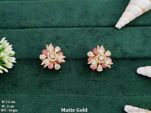 kemp-designer-matte-gold-polish-fancy-style-earrings-