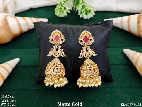 Elegant Kemp Earrings with Bird Motif & Jhumka