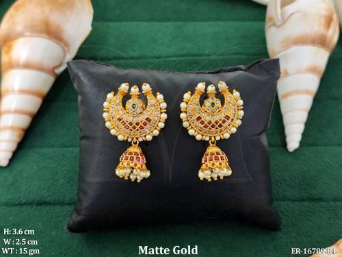 kemp-design-matte-gold-polish-party-wear-earrings-