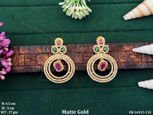 Kemp  Matte Gold Polish Fancy Style Earrings   