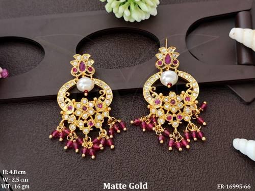 full-stone-matte-gold-polish-fancy-style-earrings-