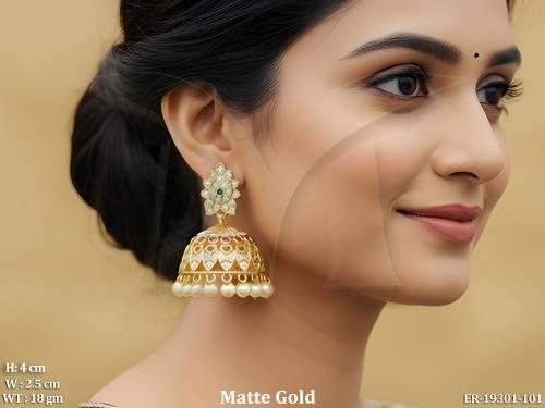 Traditional Kemp Jhumka Earrings for Women