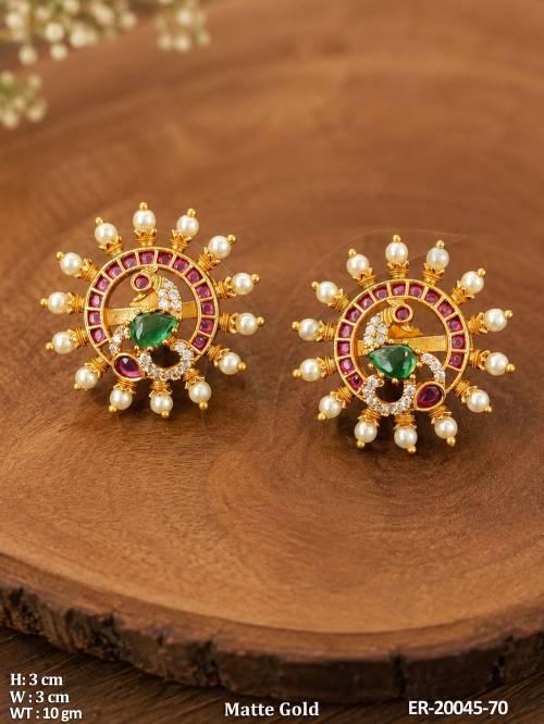 Royal Kemp Full Stone Pearl Earrings