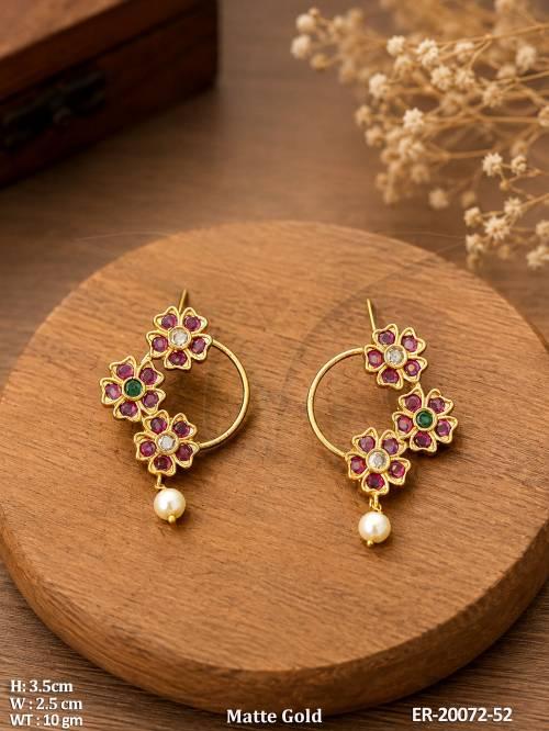Classic South Indian Floral Earrings