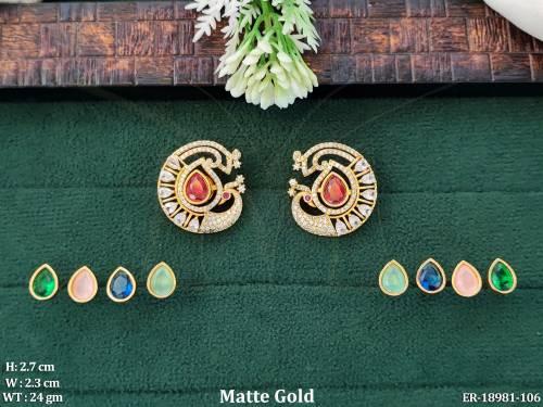changeable-tops-matte-gold-designer-earrings-with-4-tops-set-