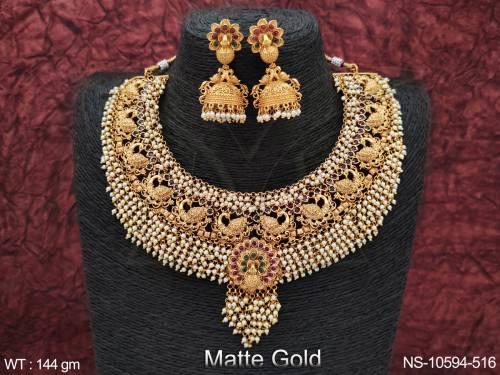 kemp-designer-jewelry-matte-gold-polish-cluster-pearl-fancy-party-wear-kemp-necklace-set-