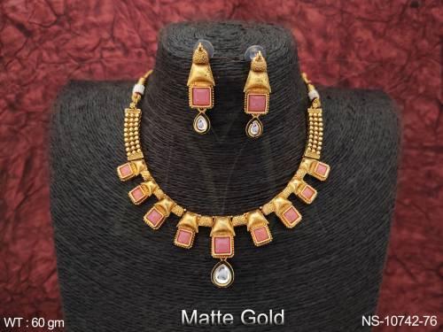 kemp-jewelry-matte-gold-polish-fancy-design-multi-colors-party-wear-kemp-short-necklace-set-