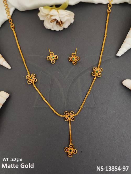 kemp-jewellery-fancy-style-party-wear-matte-gold-polish-kemp-necklace-set