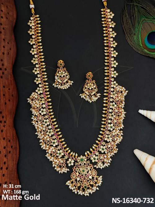 Kemp Matte Gold Polish Charming Necklace Set 