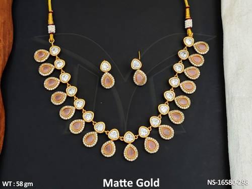 beautiful-designer-matte-gold-polish-fancy-designer-necklace-set-