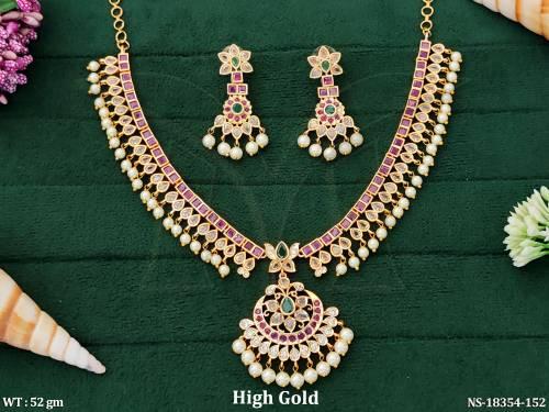 Kemp Designer High Gold Polish Designer Necklaces Set   