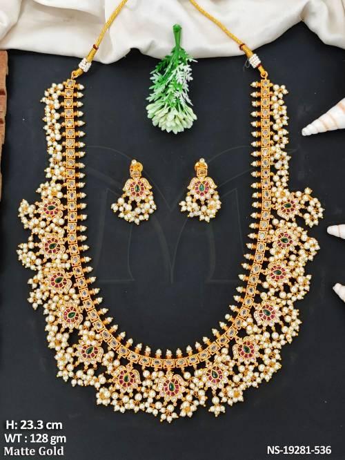 heavy-matte-gold-kemp-temple-necklace-set-with-earrings-
