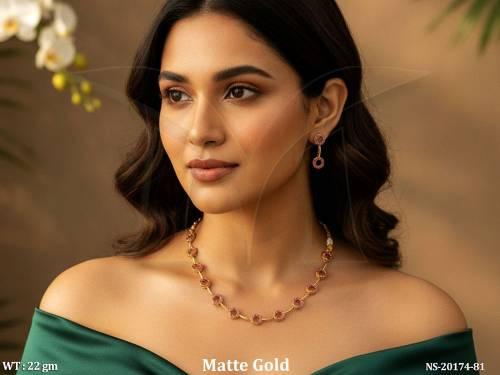 Premium Designer Full Stone Necklace Set For Party Wear
