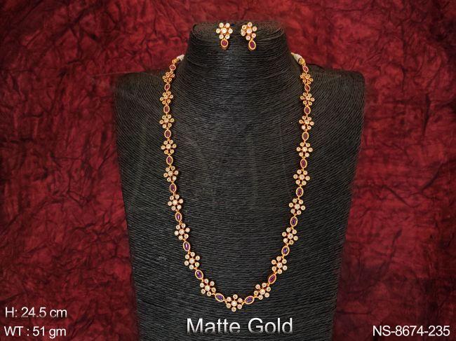 Full Stones Kemp Jewelry Designer Fancy Style Long Kemp Necklace Set