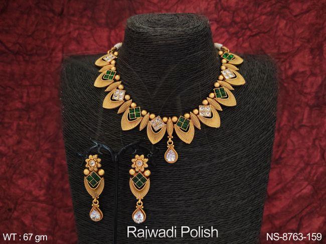 kemp design beautiful designer party wear fancy necklace set