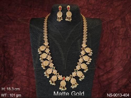 Beautiful Designer Full Stones Party wear Kemp Long Necklace Set