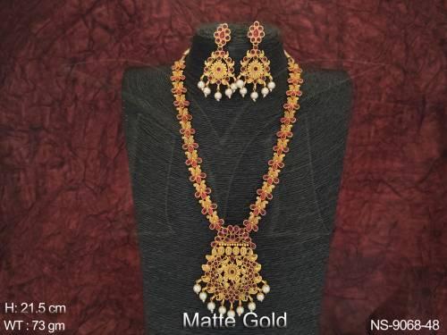 Designer Fancy Style Beautiful Fancy Style Party wear Long Kemp Necklace Set 