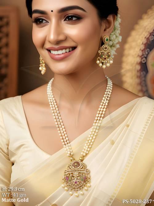 long-pearl-necklace-set-with-temple-pendant-design